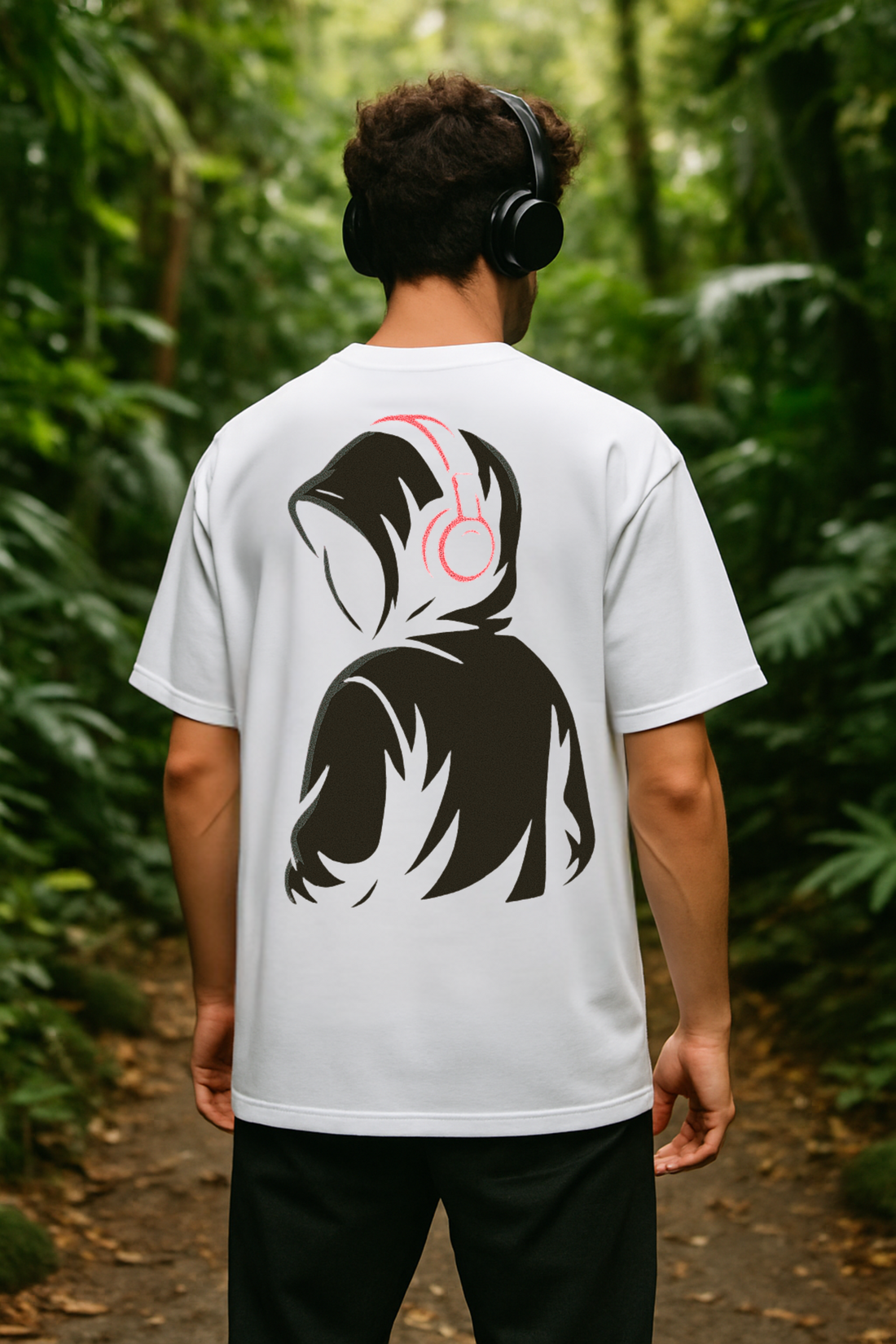 Silent Beats Oversized Tee   “Hood up. Headphones on. World off. Oversized comfort for every mood.”