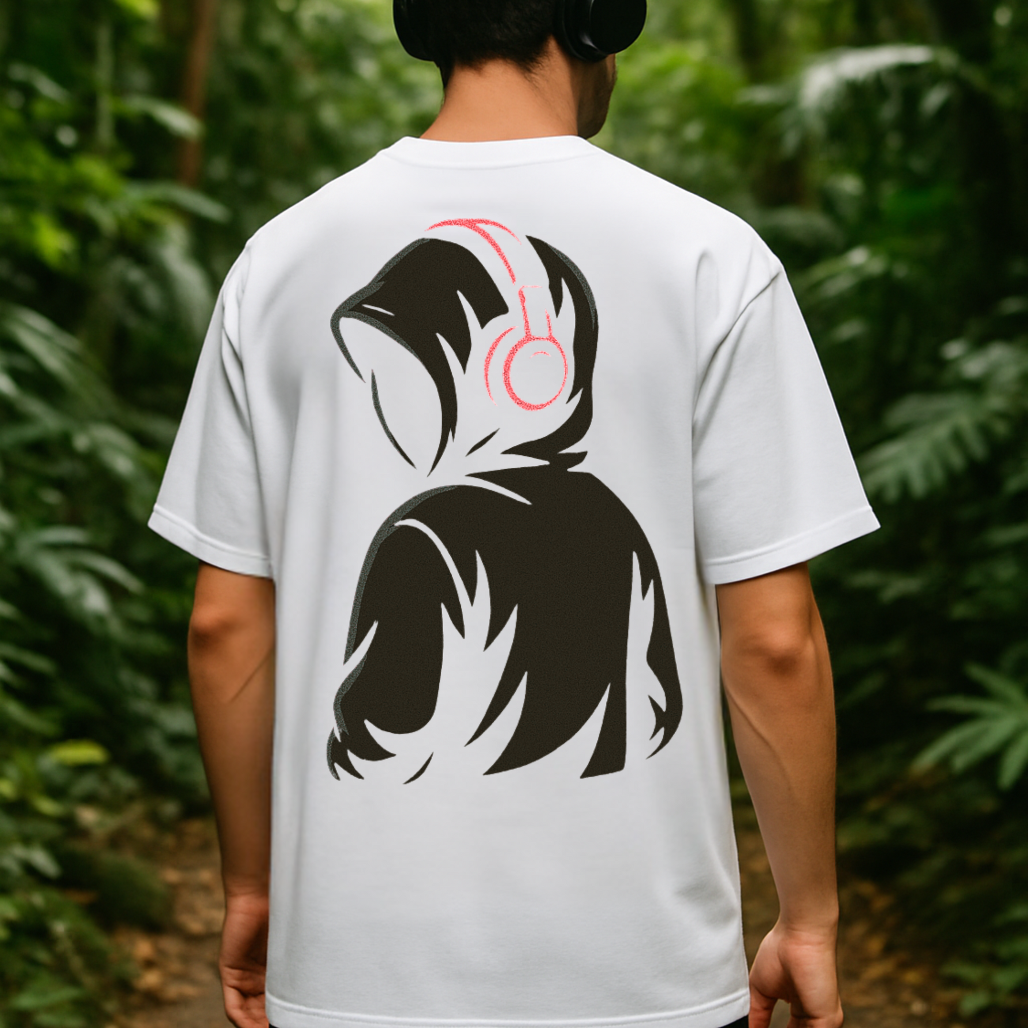 Silent Beats Oversized Tee   “Hood up. Headphones on. World off. Oversized comfort for every mood.”