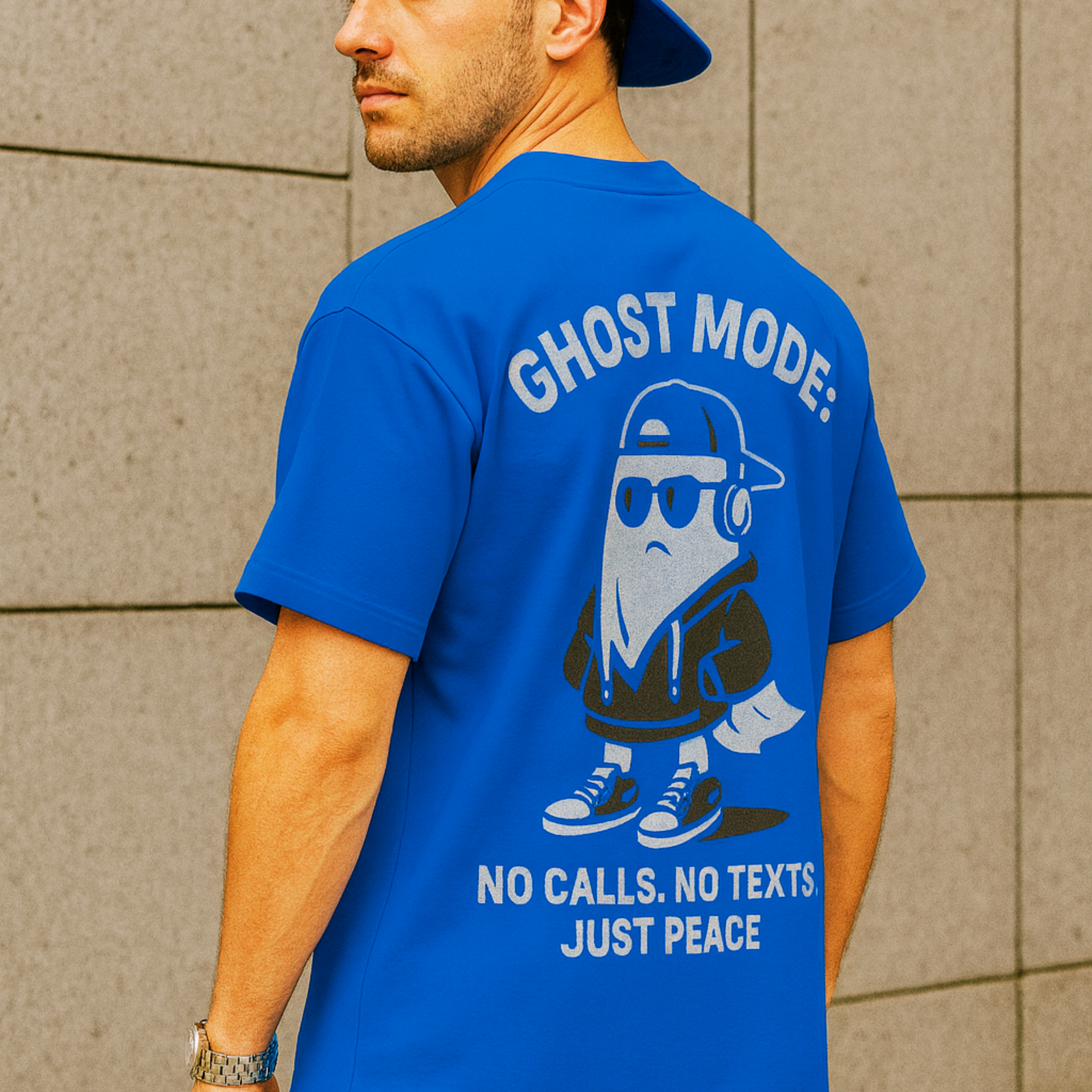 Ghost Mode Oversized Tee             “Ghost Mode: No calls. No texts. Just peace. Oversized comfort, bold attitude.”