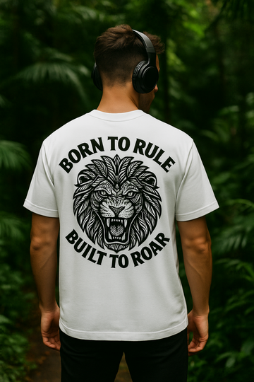 Lionheart Oversized Tee  “Born to Rule, Built to Roar — oversized cotton tee with a fearless lion vibe.”