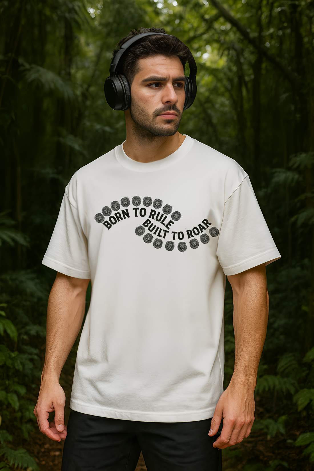 Lionheart Oversized Tee  “Born to Rule, Built to Roar — oversized cotton tee with a fearless lion vibe.”