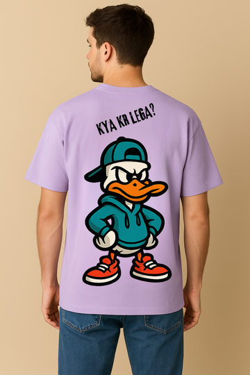 Men’s Cotton Oversized Graphic Tee – “Kya Kr Lega?” Streetwear Edition