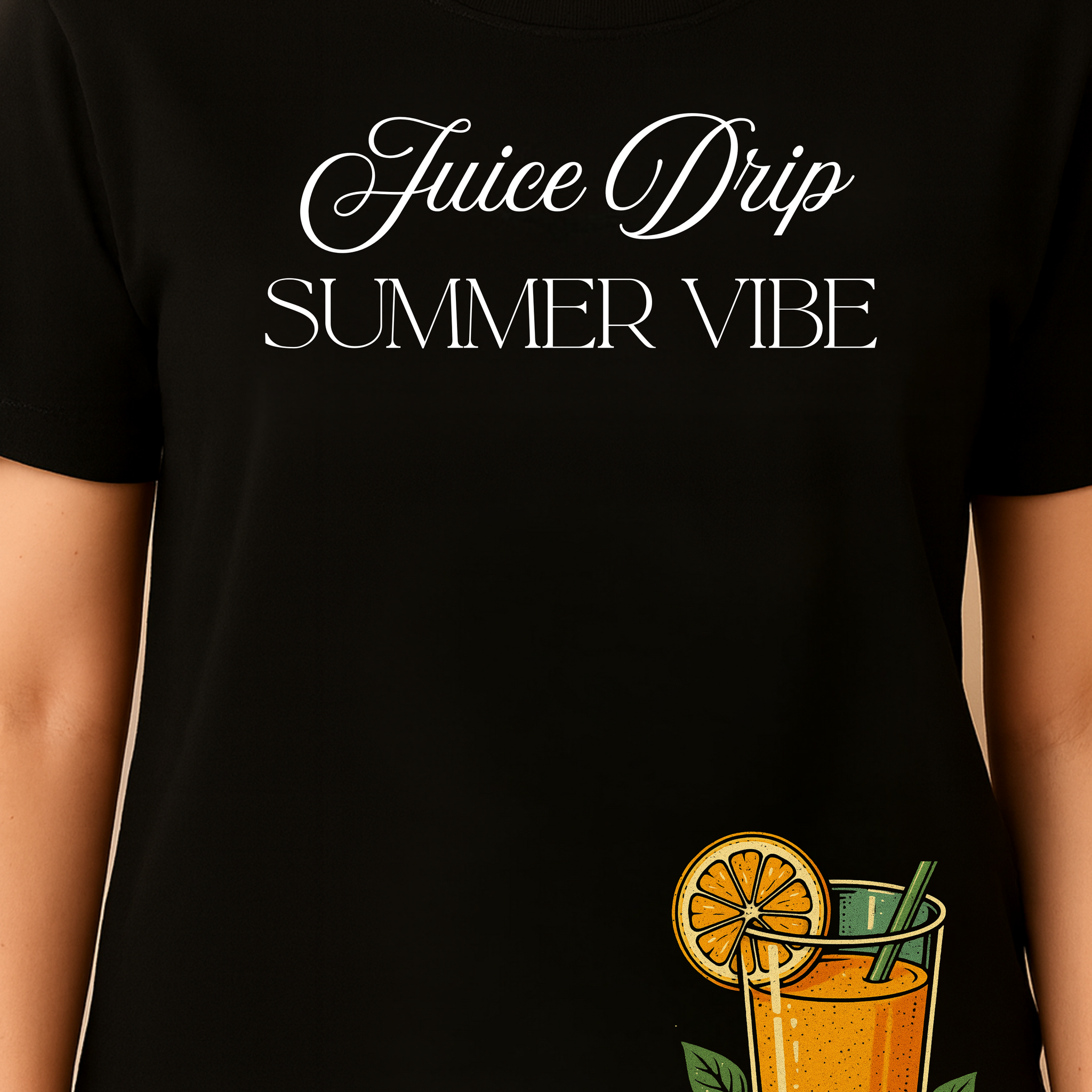 Juice Drip Summer Vibe Women’s Oversized Cotton Tee”