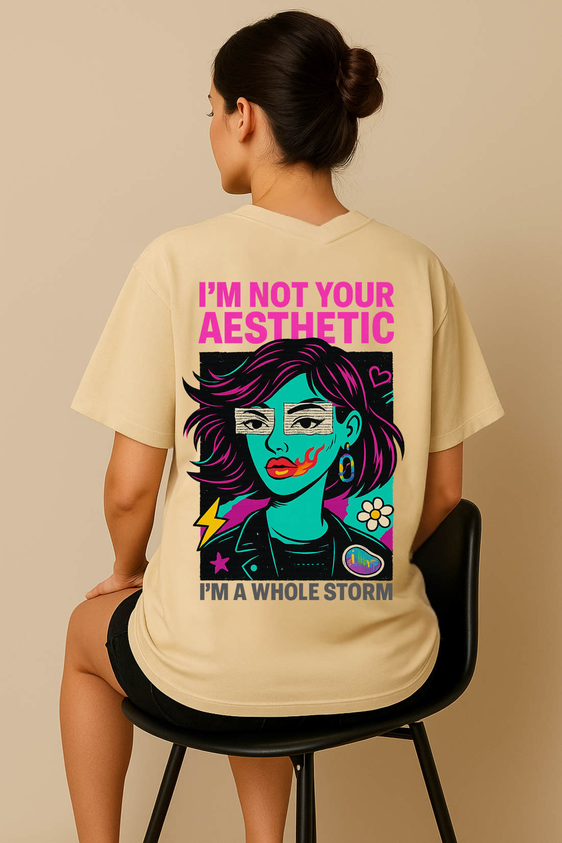 Whole Storm – Girls’ Oversized Attitude Tee