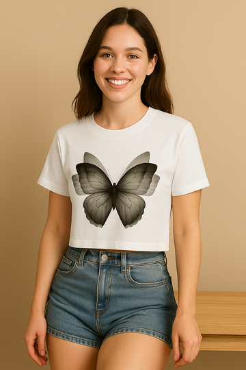 3D Butterfly Layered Crop Top