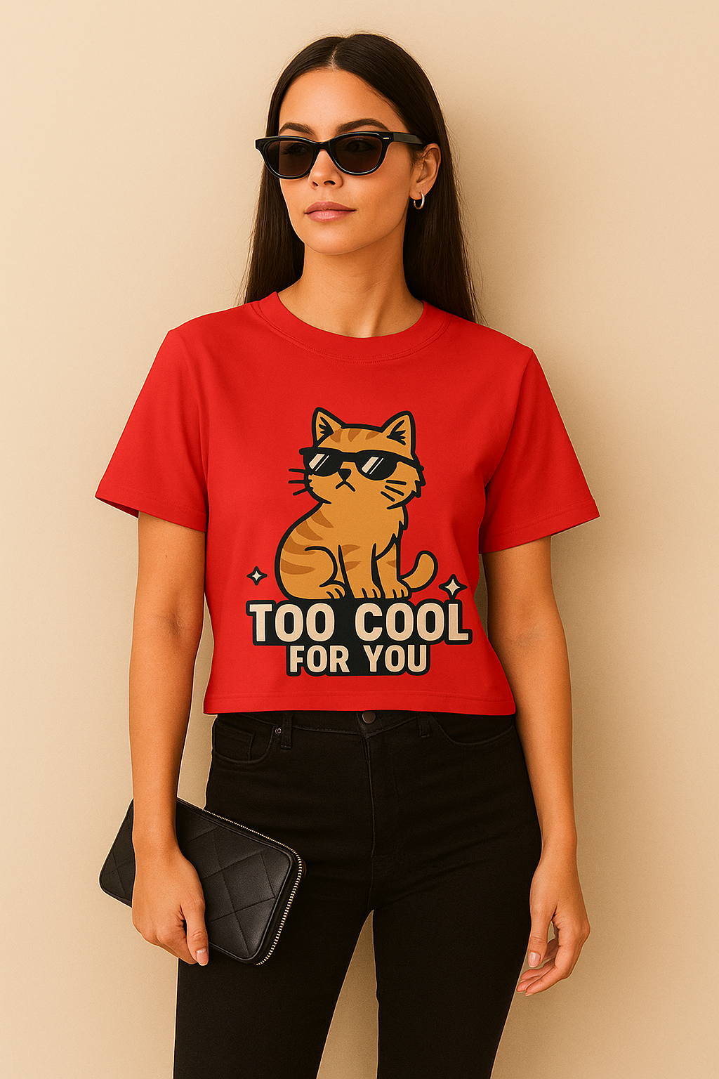 Too Cool for You – Cat Attitude Crop Top