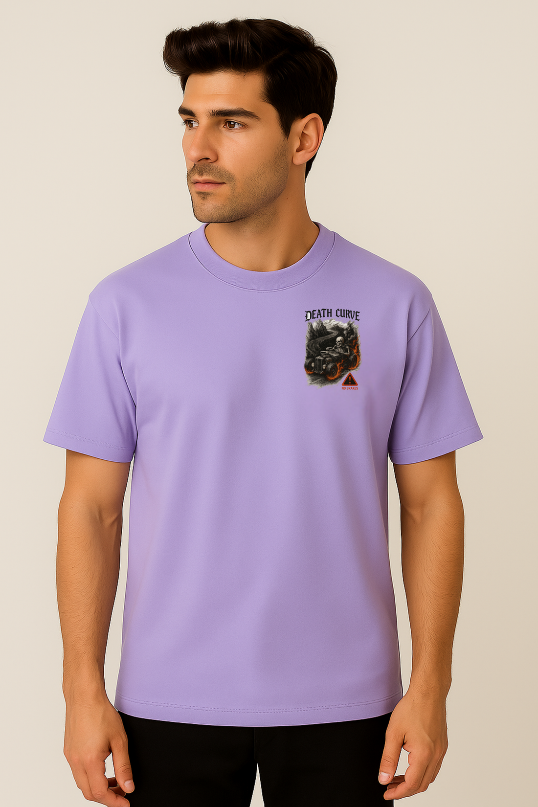 Death Curve – Monochrome Oversized Tee