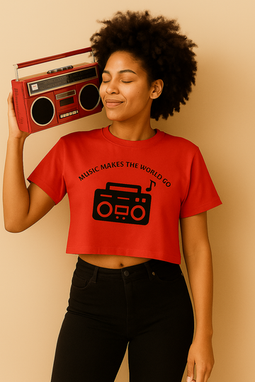 World on Play – Music Crop Top