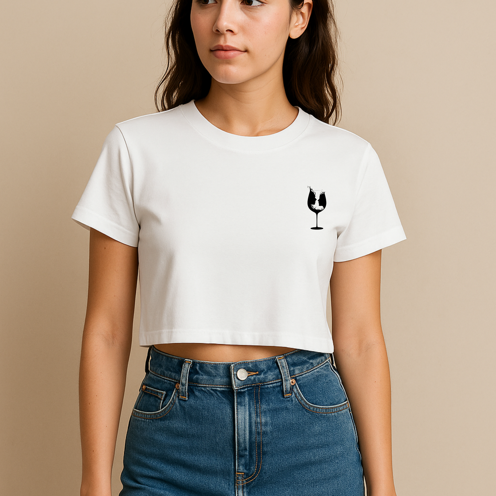 Wine Glass Illusion Crop Top