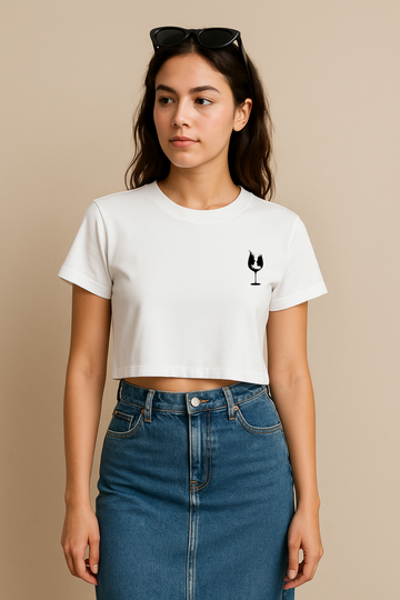 Wine Glass Illusion Crop Top