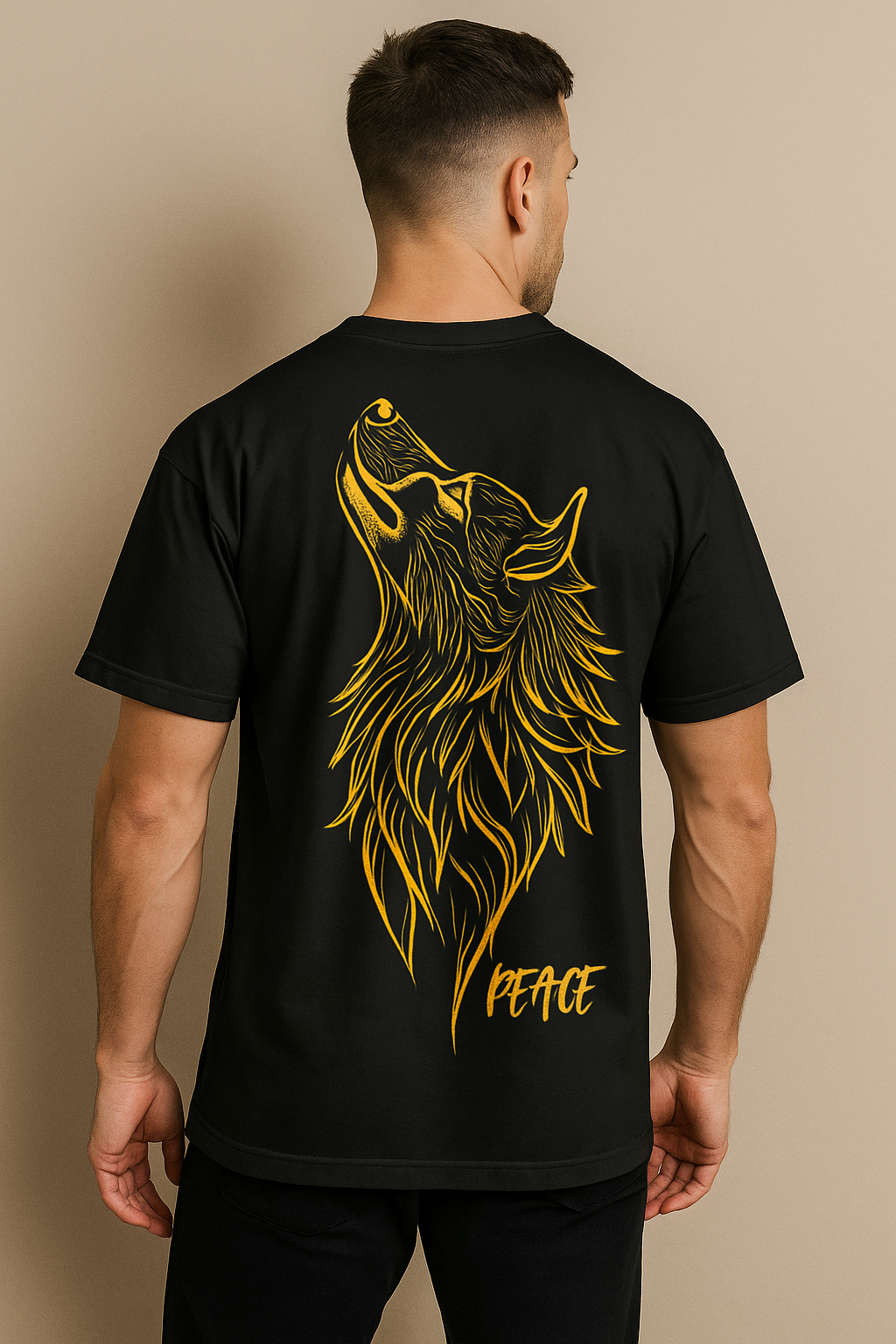 Peaceful Gaze – Fox Illustration Oversized T-Shirt